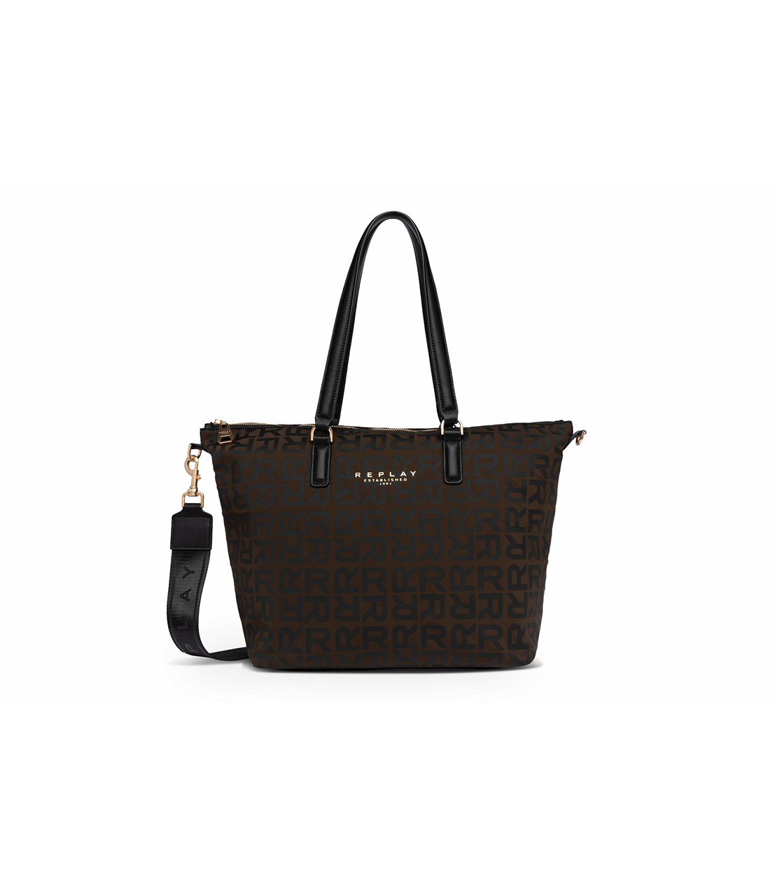 ナイロンツイル ロゴプリント ショッピングバッグ 詳細画像 ブラウン 3